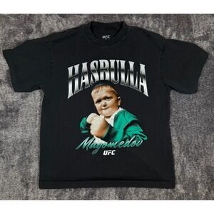 UFC Hasbulla Magomedov Graphic T Shirt Black Size L Cotton